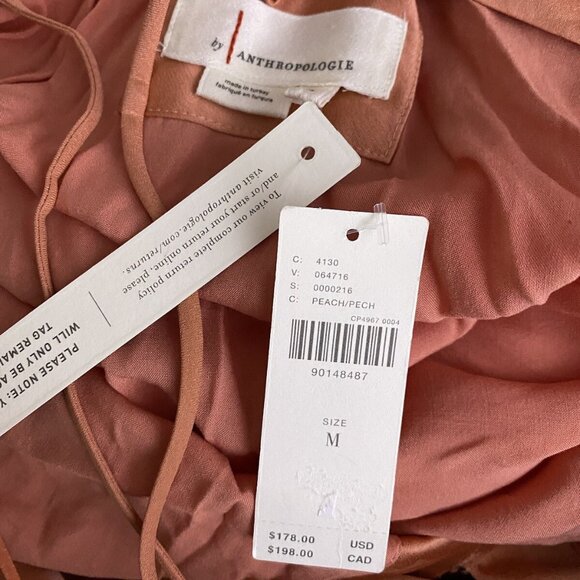 By Anthropologie Halter Silky Midi Dress SIZE M new with tag peach color nwt - Picture 2 of 4